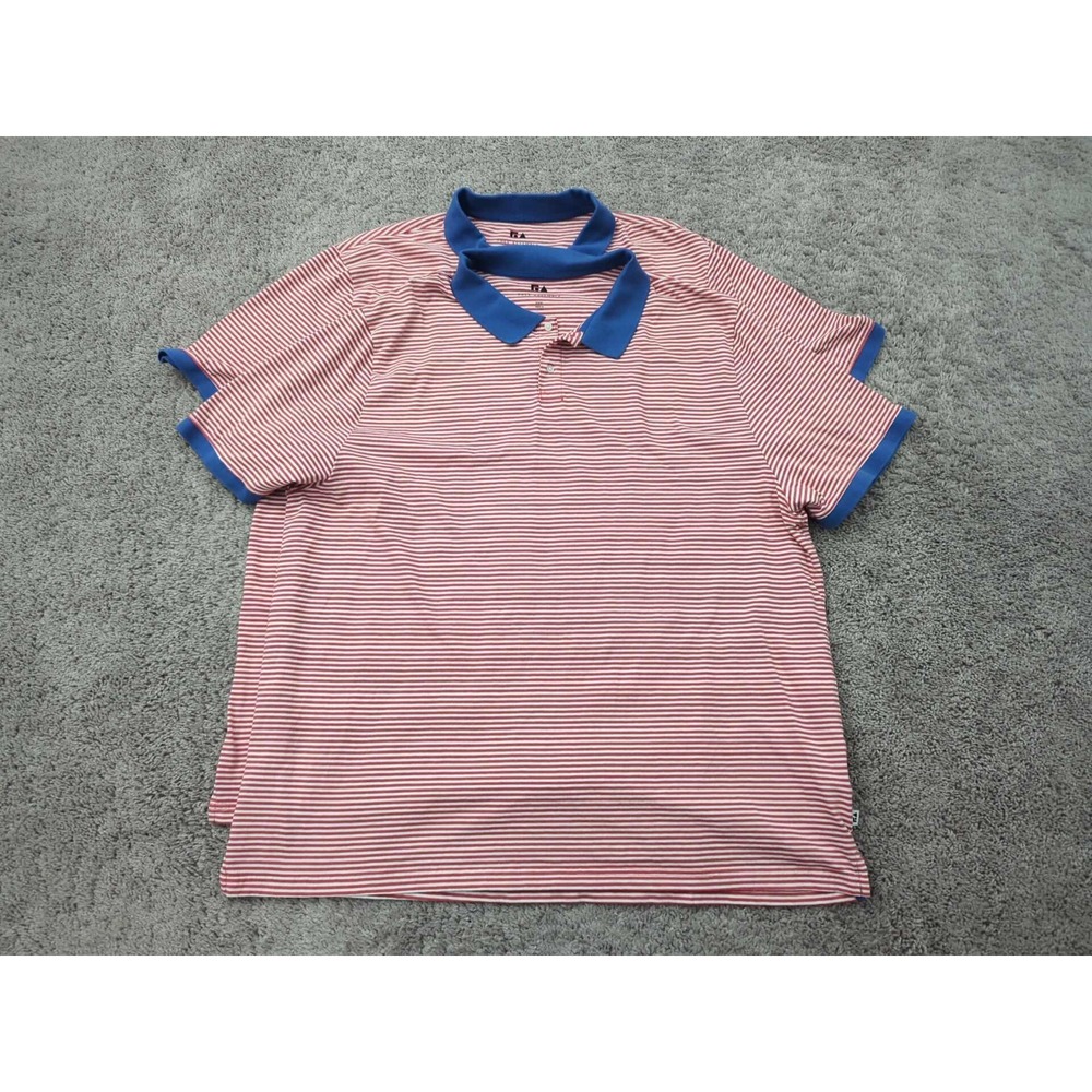 Lot of 2 Free Assembly Polo Shirt Mens 3XL Short Sleeve Red Stripe Preppy Casual